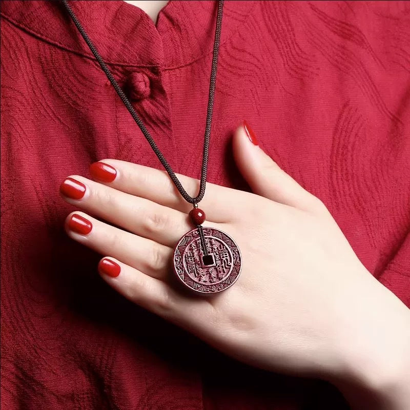 山鬼花錢 朱砂吊墜